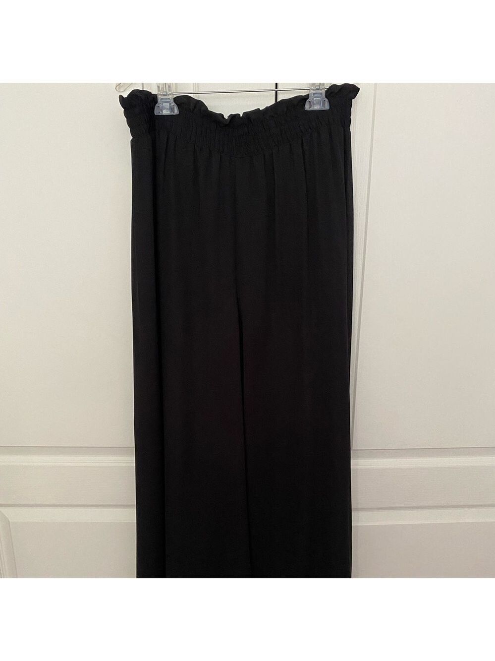 Another Thyme Black Wide Slit Leg Pants | High Waist Flowing Style Large - Picture 2 of 7